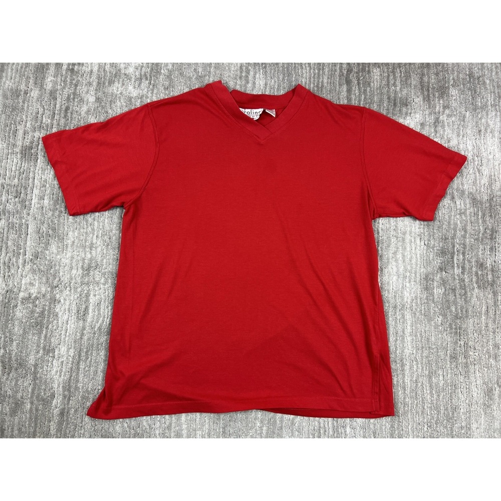 Carolina Colours Plus T-Shirt Womens 18W Red V-Neck Short Sleeve Basic Solid Top